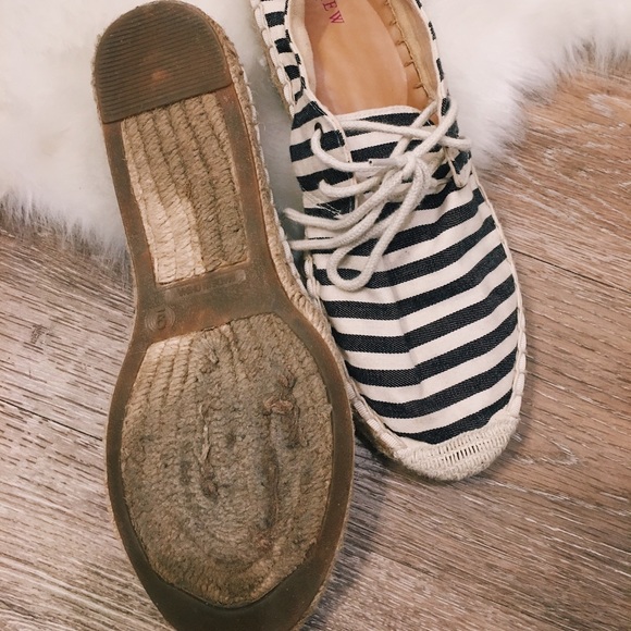 J Crew | Blue Striped Lace Up Espadrilles - Picture 5 of 5